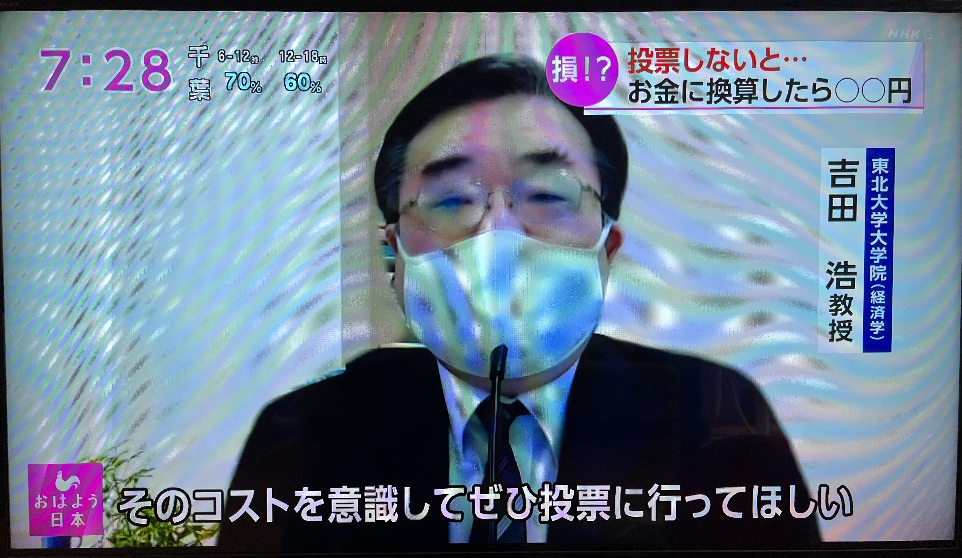 吉田 浩 教授がNHKニュース「おはよう日本」に出演されましたのサムネイル